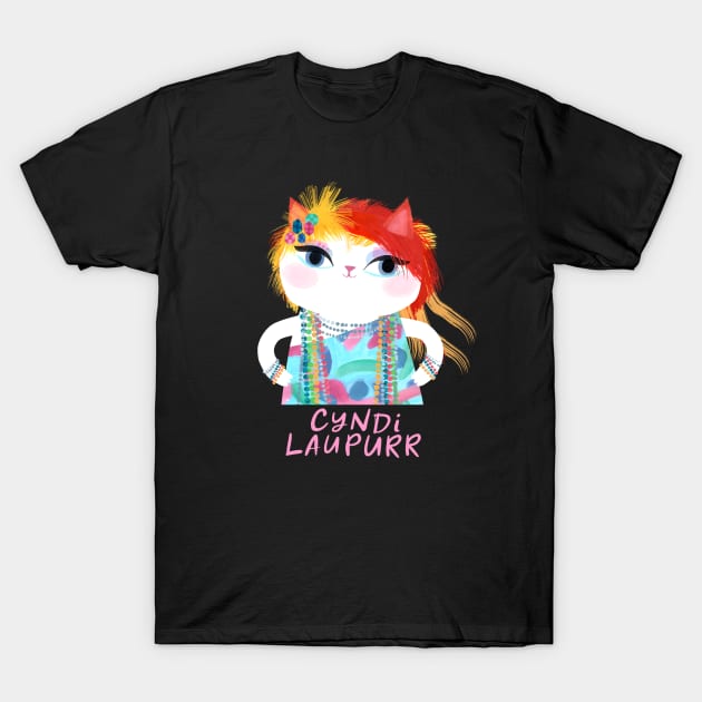 Cyndi Laupurr T-Shirt by Planet Cat Studio